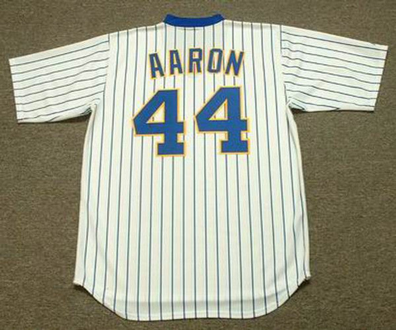 Milwaukee Brewers Hank Aaron Cooperstown MLB jersey front view