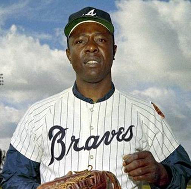Atlanta Braves Hank Aaron Cooperstown MLB jersey front view