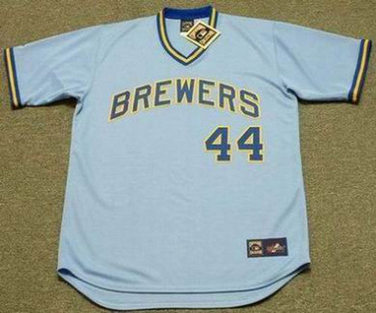 HA MB Milwaukee 1975 Cooperstown Throwback Away Stitched Jersey, Vintage Baseball Jersey, Retro Sewn Jersey