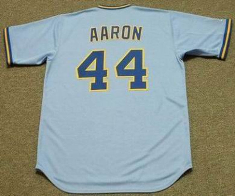 Milwaukee Brewers Hank Aaron Cooperstown MLB jersey front view