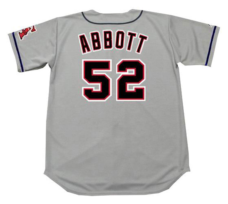 Jim Abbott California Angels 1996 Throwback Away Baseball Stitched Jersey jersey front view