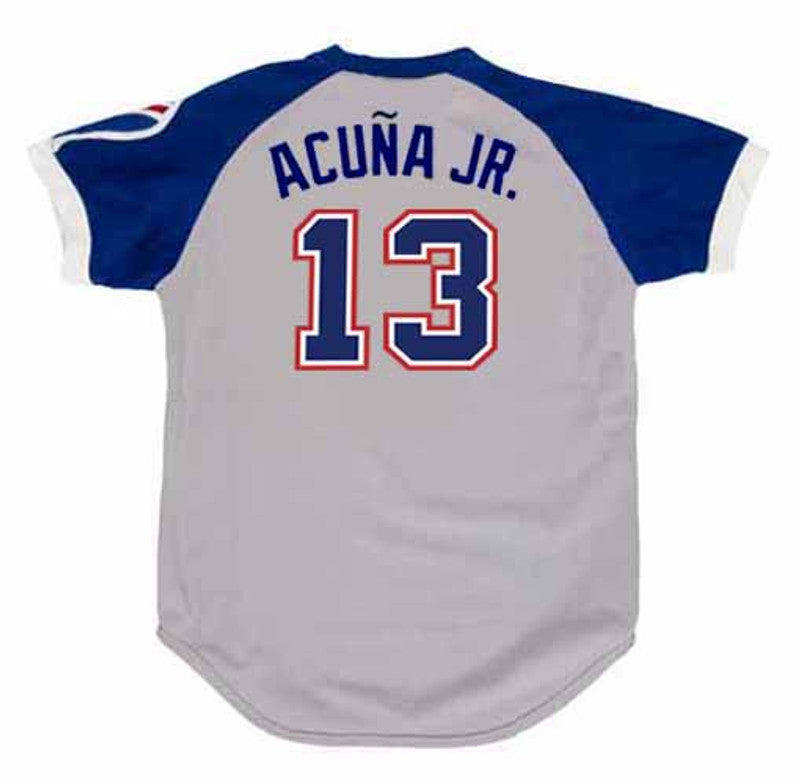 Atlanta Braves Ronald Acuna Jr 1970s MLB jersey front view