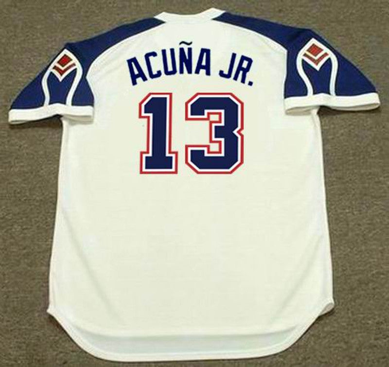 Atlanta Braves Ronald Acuna Jr 1970s MLB jersey front view