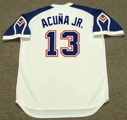 Atlanta Braves Ronald Acuna Jr 1970s MLB jersey front view