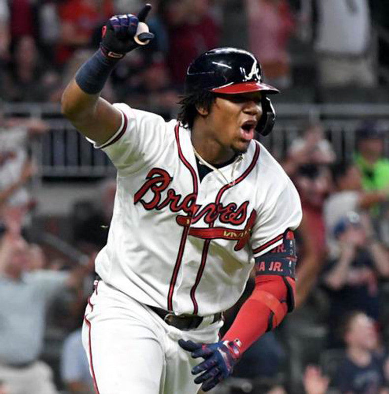 Atlanta Braves Ronald Acuna Jr MLB jersey front view