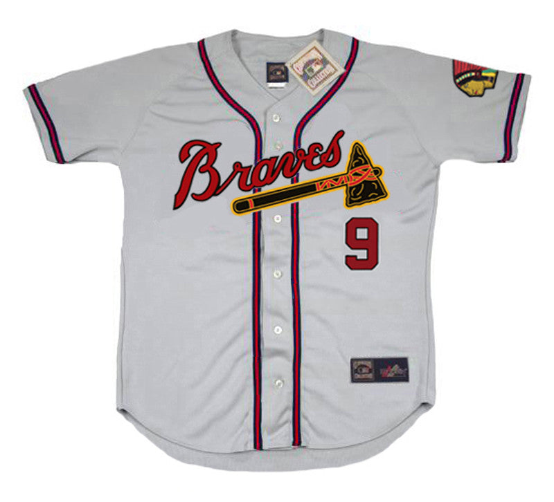 Joe Adcock Milwaukee Braves 1955 Away Throwback Baseball Jersey jersey front view