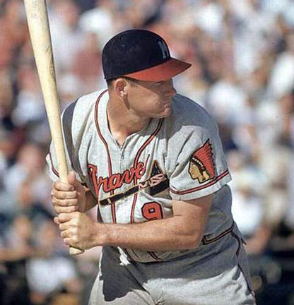 Joe Adcock Milwaukee Braves 1955 Away Throwback Baseball Jersey jersey front view