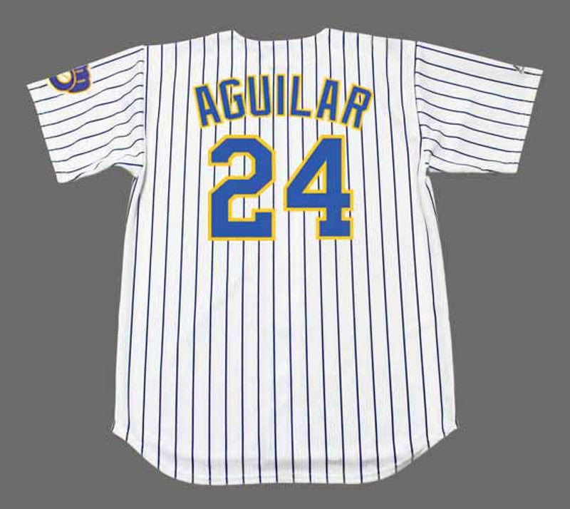 Milwaukee Brewers Jesus Aguilar MLB jersey front view