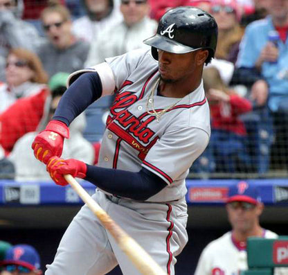 Atlanta Braves Ozzie Albies MLB jersey front view