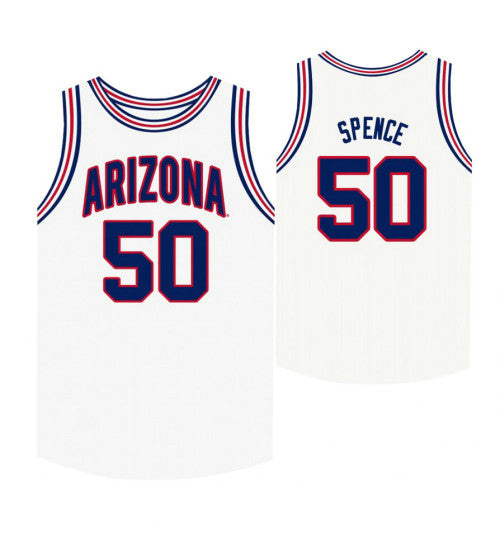 Arizona Wildcats Alec Spence College Basketball Jersey White | Stitched Jersey RTJS 5491