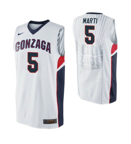 Gonzaga Bulldogs 5 Alex Marti White College Basketball Jersey | Stitched Jersey RTJS 4322