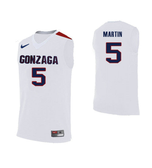 Gonzaga Bulldogs 5 Alex Martin White College Basketball Jersey | Stitched Jersey RTJS 4320