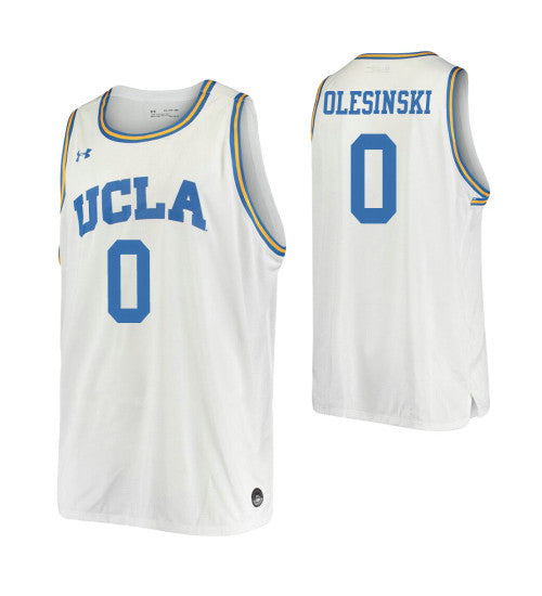 UCLA Bruins Alex Olesinski #0 White stitched throwback college basketball jersey