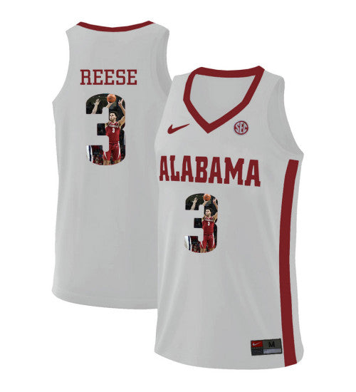 Alabama Crimson Tide 3 Alex Reese College Basketball Jersey White 5957 | Stitched Jersey RTJS 5791