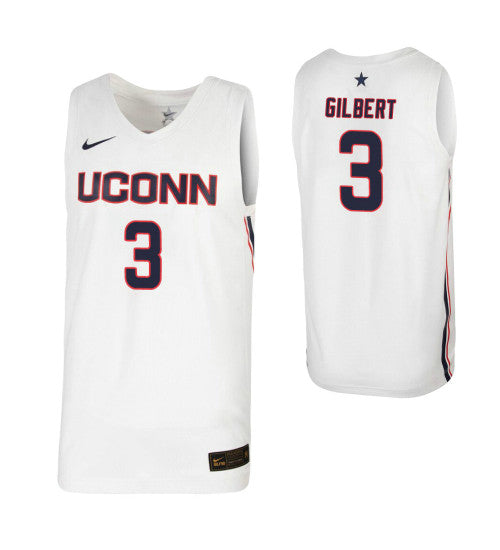 Alterique Gilbert College Basketball Jersey White Uconn Huskies stitched basketball jersey for game day fanwear