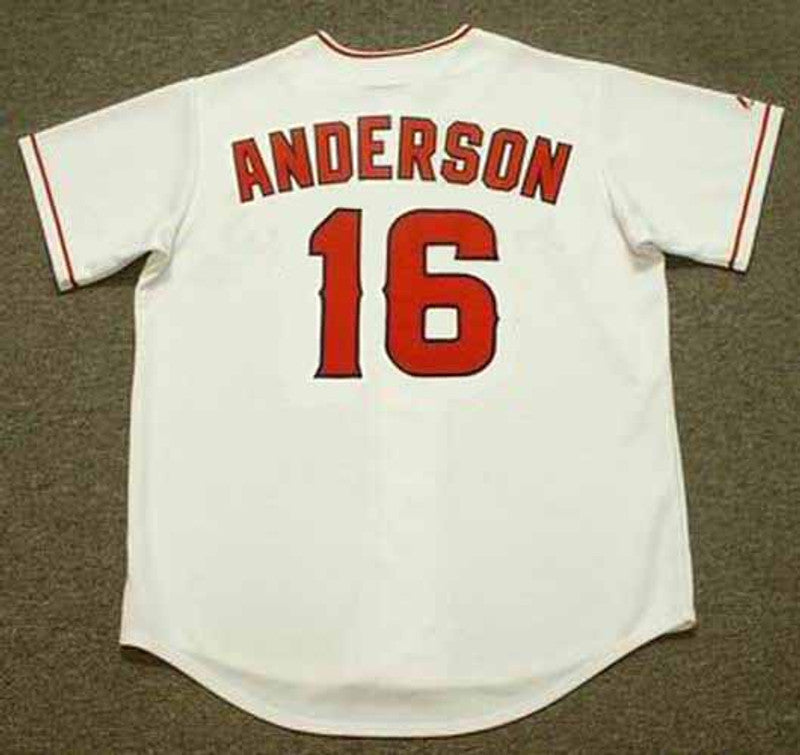 Garret Anderson Anaheim Angels 2002 Home Throwback Baseball Jersey jersey front view
