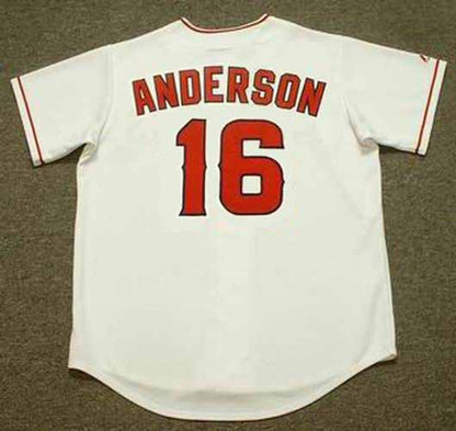 Garret Anderson Anaheim Angels 2002 Home Throwback Baseball Jersey jersey front view