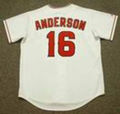 Garret Anderson Anaheim Angels 2002 Home Throwback Baseball Jersey jersey front view