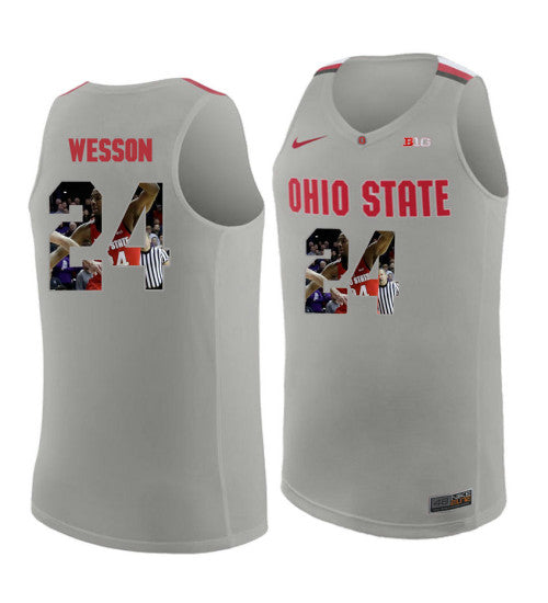 Ohio State Buckeyes 24 Andre Wesson College Basketball Jersey Gray 3999 | Stitched Jersey RTJS 7749