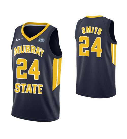 Murray State Racers #24 Anthony Smith College Basketball Jersey Navy stitched college jersey