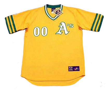 Oakland Athletics Cooperstown Name Number MLB jersey front view