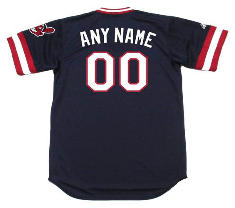 Cleveland Indians 1980s Cooperstown Name Number MLB jersey front view