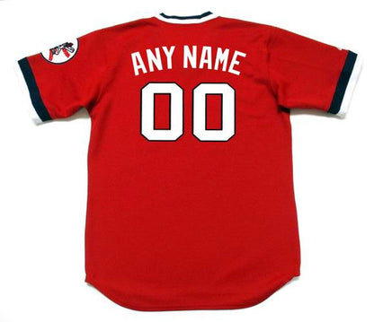 Cleveland Indians 1970s Cooperstown Name Number MLB jersey front view