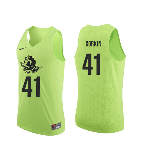 Oregon Ducks 41 Roman Sorkin College Basketball Jersey Apple Green | Stitched Jersey RTJS 7477