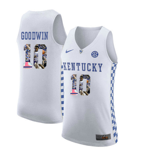 Kentucky Wildcats 10 Archie Goodwin College Basketball Jersey White | Stitched Jersey RTJS 3660