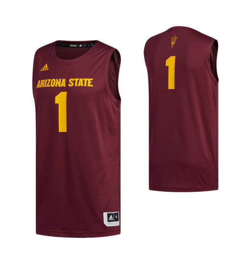 Arizona State Sun Devils 1 Basketball College Basketball Jersey Maroon stitched basketball jersey for game day fanwear