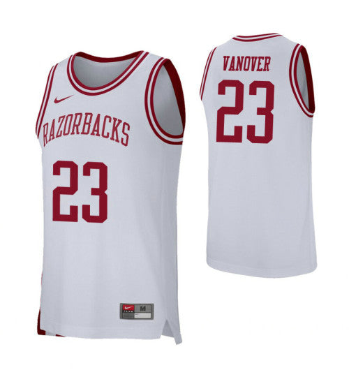 Arkansas Razorbacks Retro Connor Vanover College Basketball Jersey White | Stitched Jersey RTJS 5446