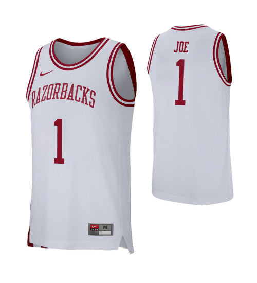 Arkansas Razorbacks 1 Isaiah Joe White College Basketball Jersey | Stitched Jersey RTJS 5474