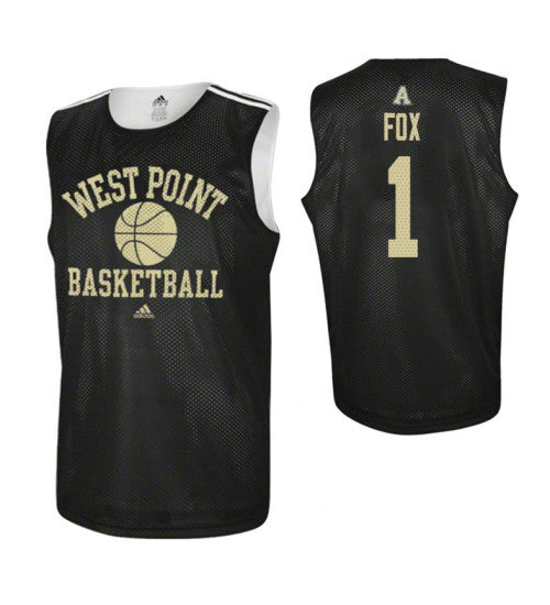 Army Black Knights 1 Jordan Fox Practice College Basketball Jersey Black stitched basketball jersey for game day fanwear