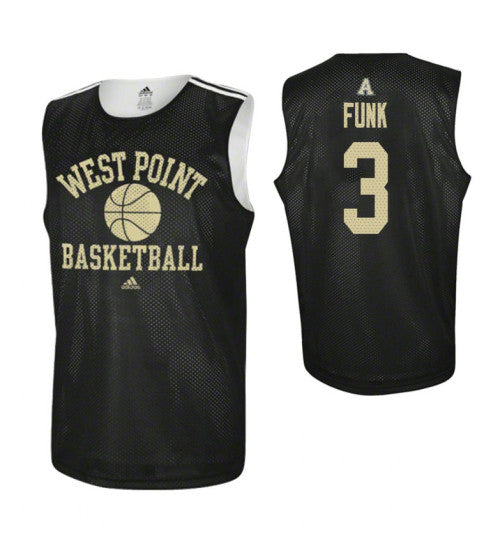 Army Black Knights 3 Tommy Funk Practice College Basketball Jersey Black stitched basketball jersey for game day fanwear