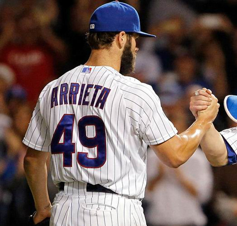 Chicago Cubs Jake Arrieta MLB jersey front view