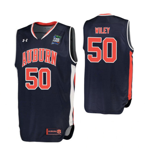 Auburn Tigers 50 Austin Wiley Navy College Basketball Jersey stitched basketball jersey for game day fanwear
