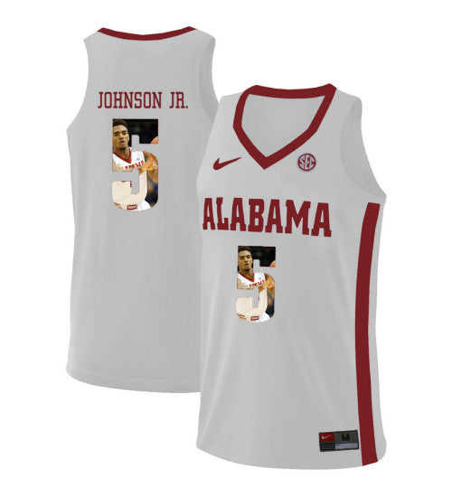 Alabama Crimson Tide 5 Avery Johnson Jr College Basketball Jersey White 68 stitched basketball jersey for game day fanwear