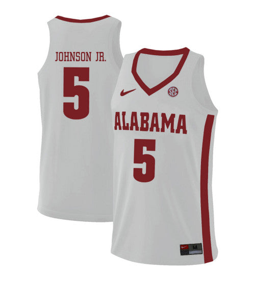 Alabama Crimson Tide 5 Avery Johnson Jr College Basketball Jersey White 69 stitched basketball jersey for game day fanwear
