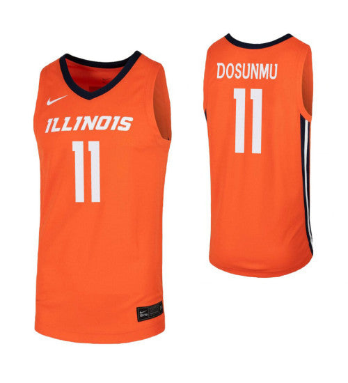 Illinois Fighting Illini 11 Ayo Dosunmu Orange College Basketball Jersey | Stitched Jersey RTJS 4241
