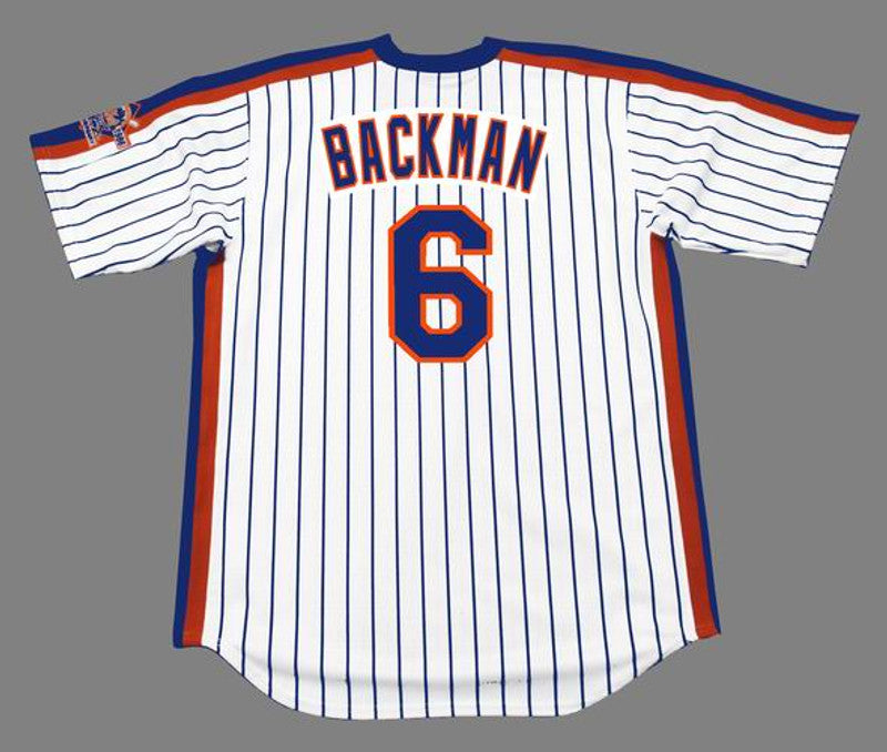 New York Mets Wally Backman Cooperstown MLB jersey front view