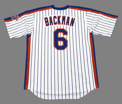 New York Mets Wally Backman Cooperstown MLB jersey front view