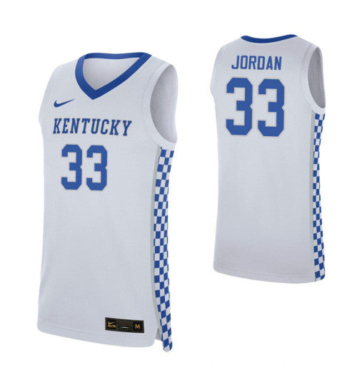 Kentucky Wildcats 33 Ben Jordan White College Basketball Jersey stitched retro jersey