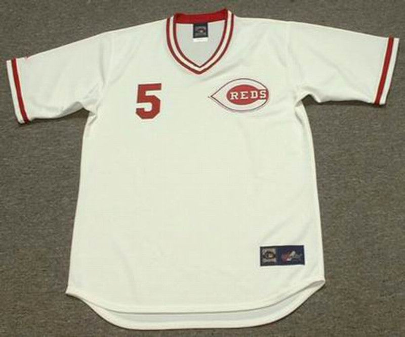 Cincinnati Reds Johnny Bench Cooperstown MLB jersey front view