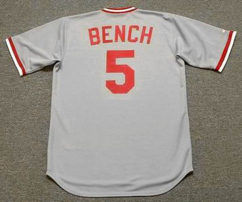 Cincinnati Reds Johnny Bench Cooperstown MLB jersey front view
