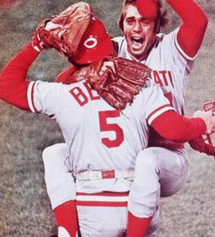 Cincinnati Reds Johnny Bench Cooperstown MLB jersey front view