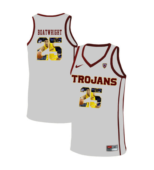 USC Trojans Bennie Boatwright 10979 #25 White stitched throwback college basketball jersey