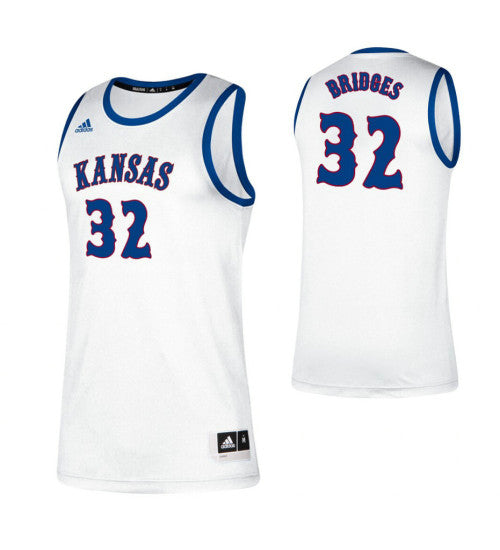 Kansas Jayhawks 32 Bill Bridges Classic College Basketball Jersey White stitched retro jersey