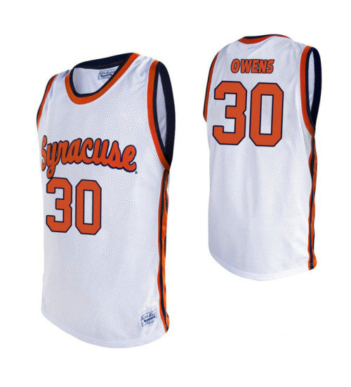 Alumni White Syracuse Billy Owens #30 Orange stitched throwback college basketball jersey