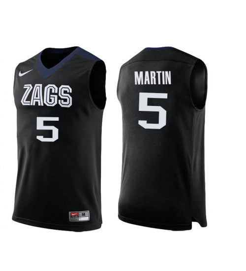 Gonzaga Bulldogs 5 Alex Martin College Basketball Jersey Black | Stitched Jersey RTJS 4321