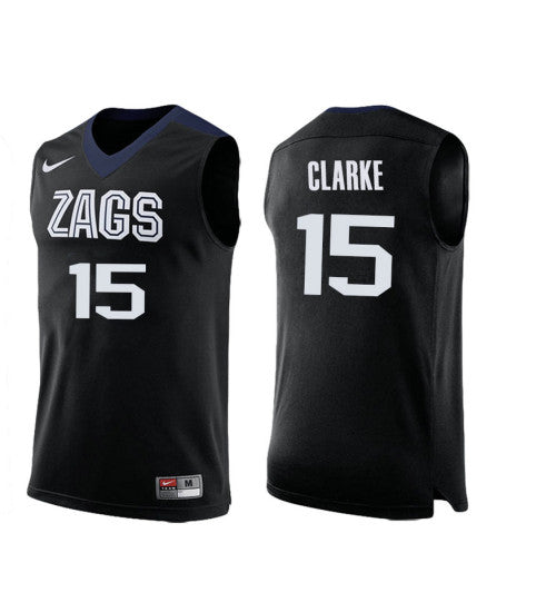 Gonzaga Bulldogs 15 On Clarke College Basketball Jersey Black 1508 stitched retro jersey